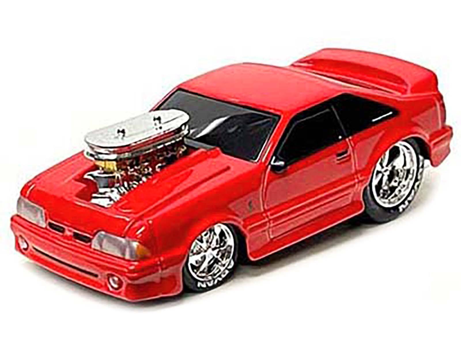 Alt View 1. Muscle Machines - 1993 Ford Mustang SVT Cobra Red 1/64 Diecast Model Car by Muscle Machines — Adult Collectible.