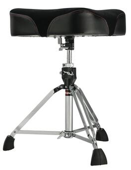 Gibraltar Hardware - Cordura Saddle Drum Throne, 18” Oversized Memory Foam Seat, Threaded Height Adjustment with Memory Lock