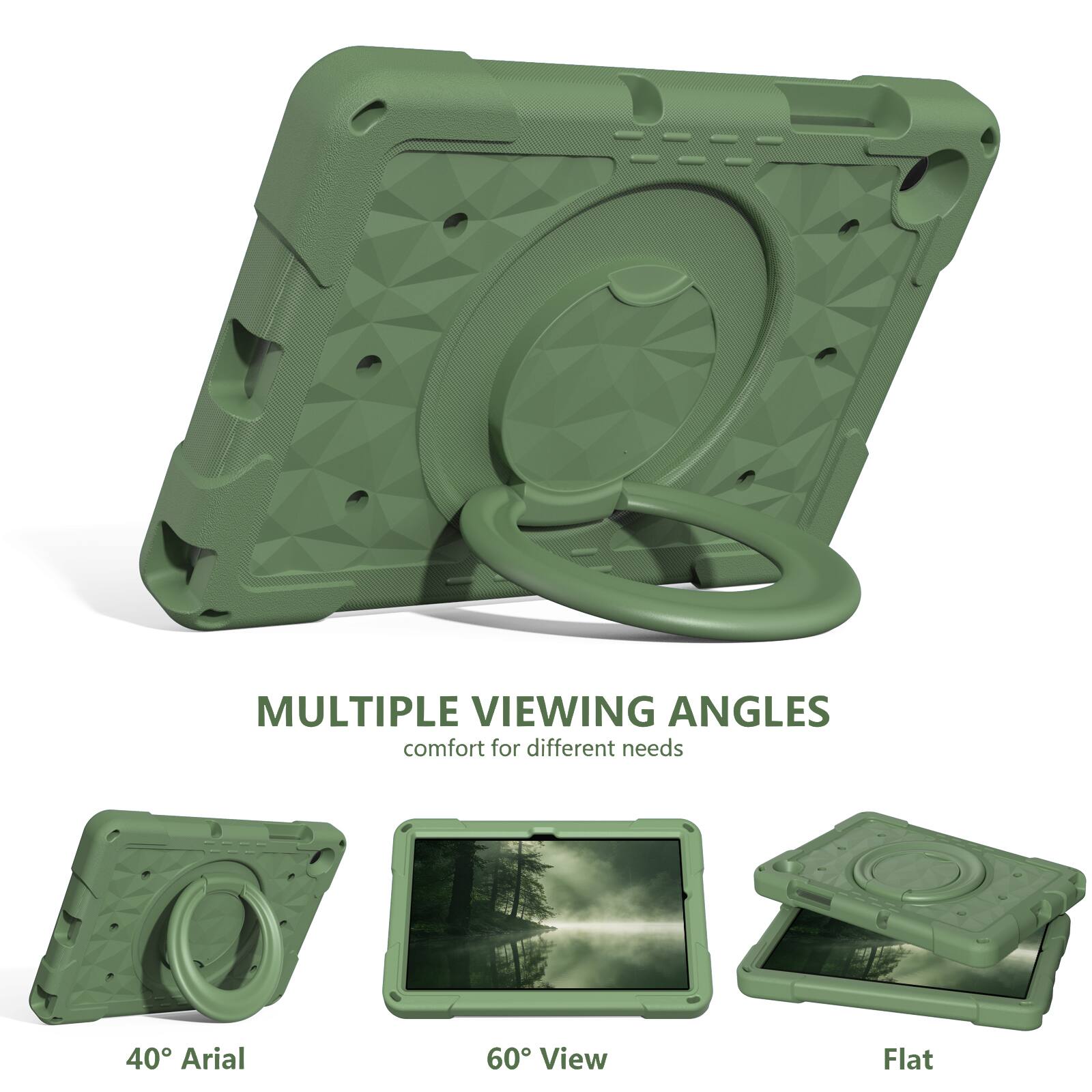 MULTIPLE VIEWING ANGLES  
comfort for different needs  

40° Aerial  
60° View  
Flat