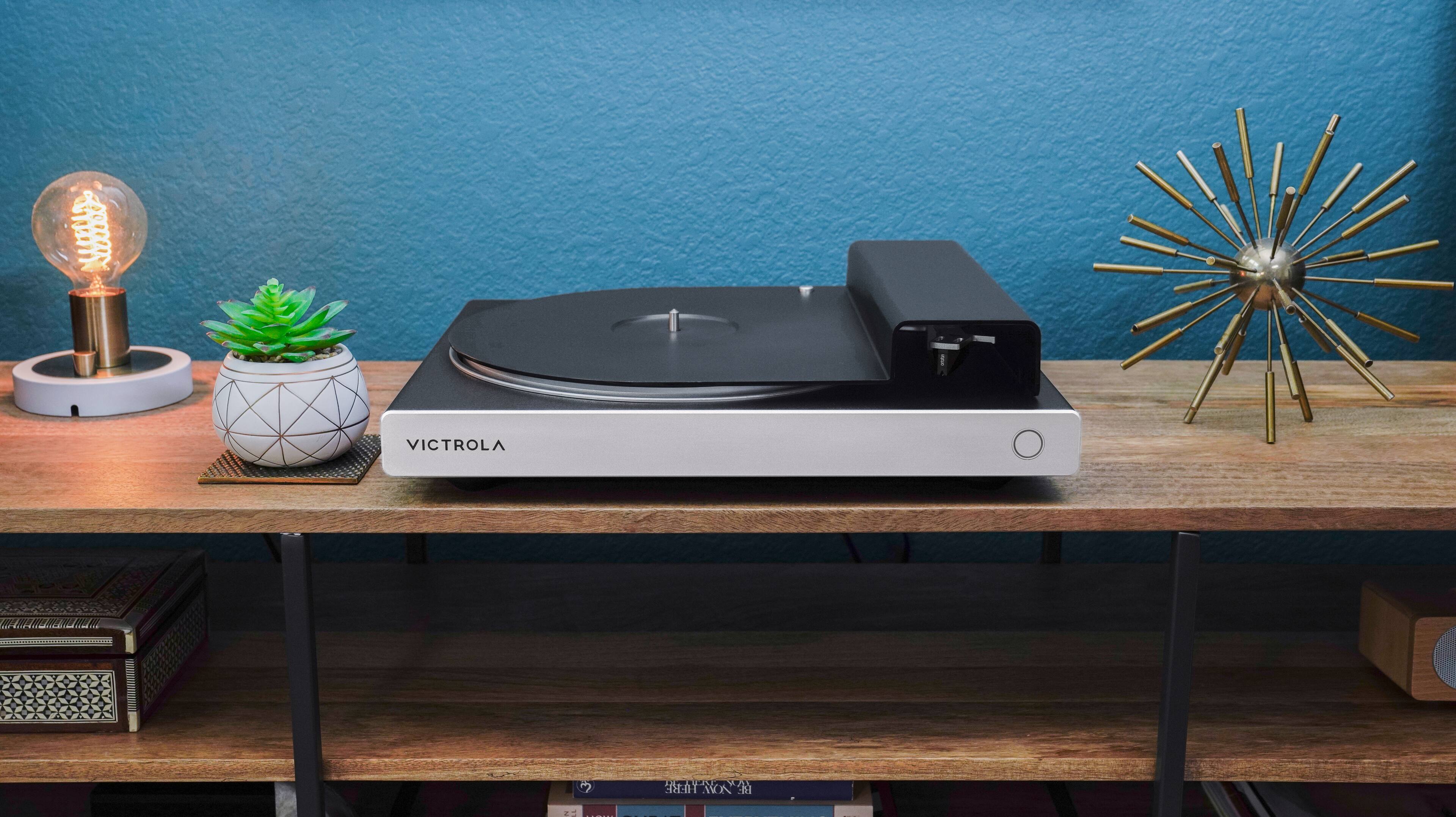 Alt View 19. Victrola - Carbon Hi-Res Turntable - Black/Silver.
