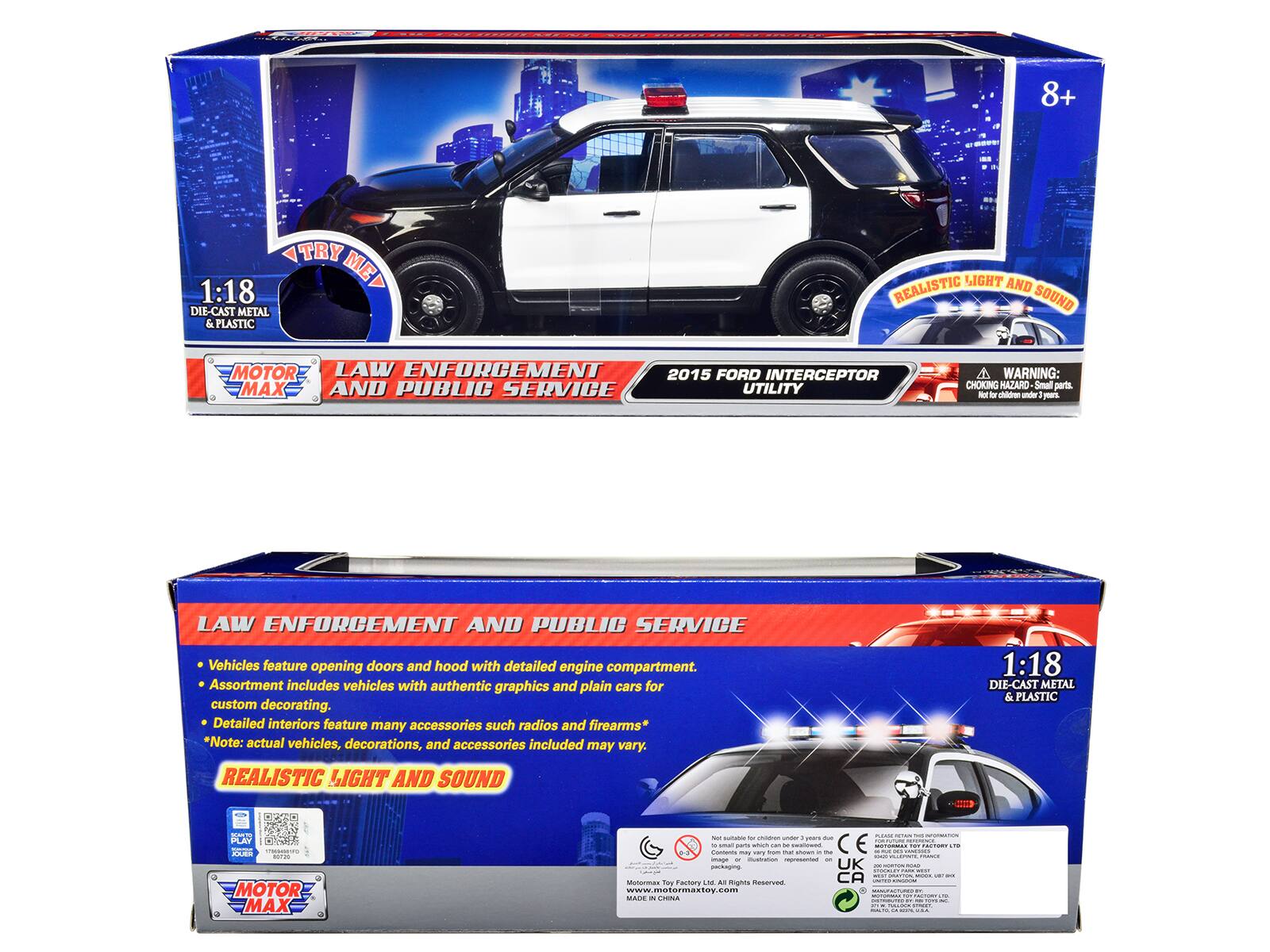 2015 Ford Police Interceptor Utility Black & White Flashing Light Bar ...