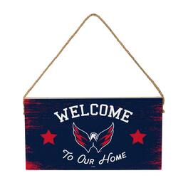 Evergreen Enterprises - Washington Capitals 6" x 11" Welcome Home Wood Wall Sign with Rope Hanger - Multicolor