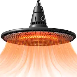 Outsunny - Electric Patio Heater, IP65 Hanging Infrared Outdoor Heater with Carbon Fiber Tube - Black