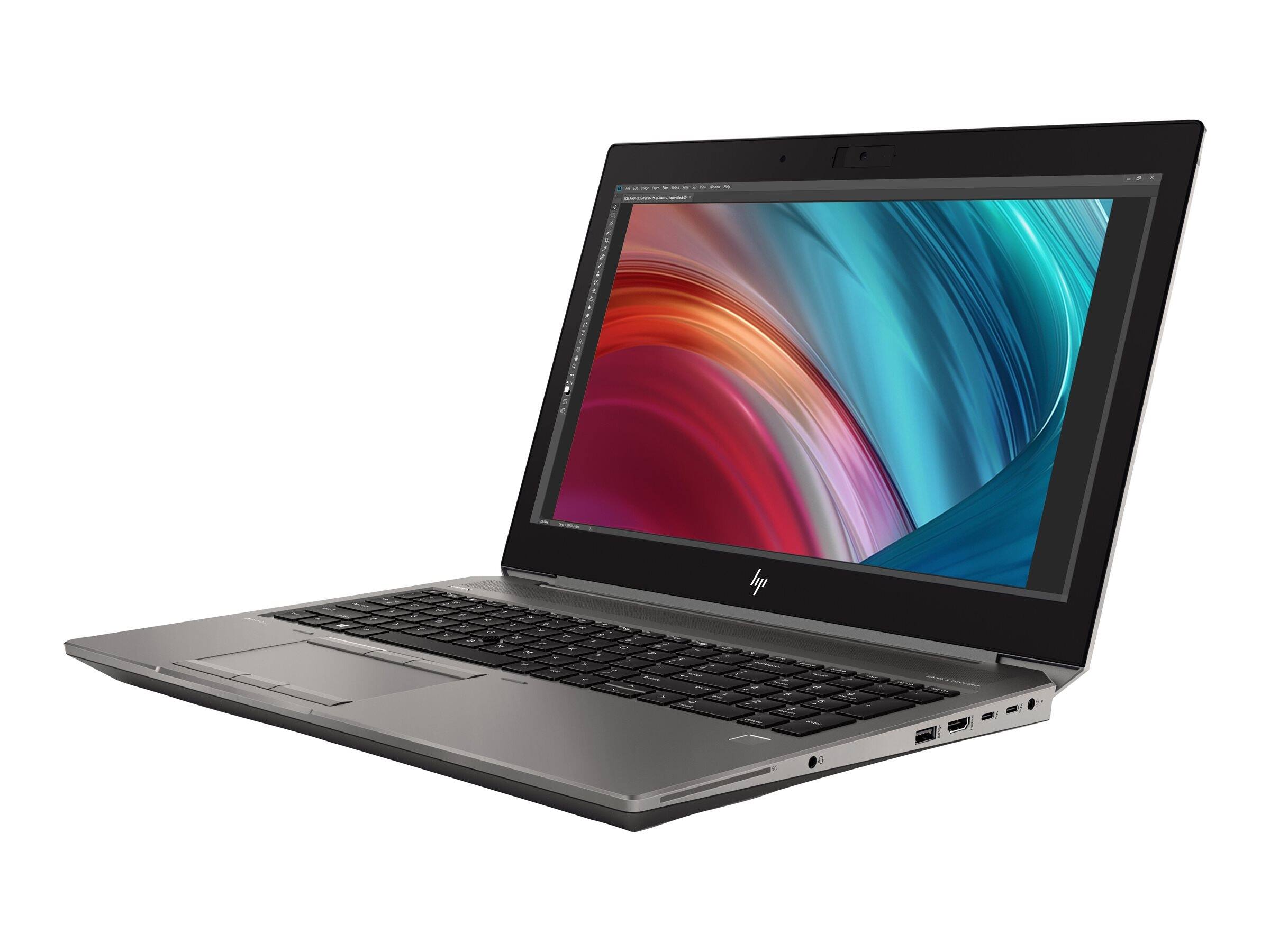 Alt View 1. HP - ZBook 15 G6 15.6" FHD Intel Core i7-9850H 2.6 GHz up to 4.6 GHz 32GB DDR4 256GB SSD Nvidia Quadro T1000 Windows 11 Pro - Gray.