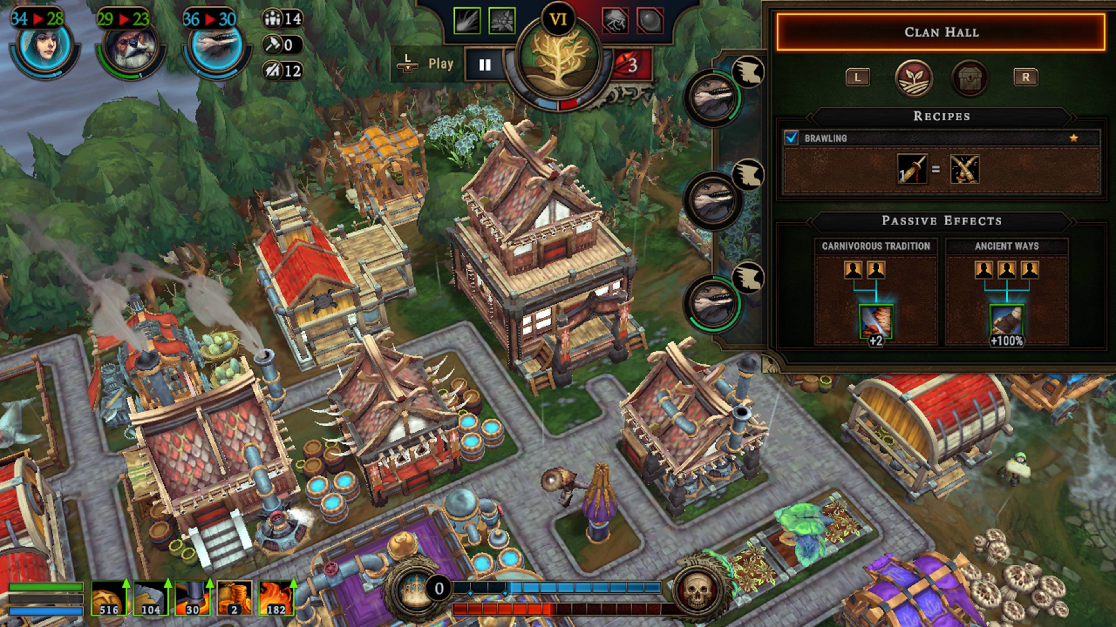 The text on the image reads:

"34 28 29 23 36 30 14 1 0 12 L Play VI 3 L CLAN HALL R RECIPES BRAWLING = PASSIVE EFFECTS CARNIVOROUS TRADITION ANCIENT WAYS 1 1 +2 +100% 516 104 30 2 182 .O0 0"

This text appears to be a combination of various numbers and letters, possibly representing different aspects of a game or a clan hall. The numbers and letters are grouped as follows:

1. 34 28 29 23 36 30 14 1 0 12 L Play VI 3 L CLAN HALL R RECIPES BRAWLING = PASSIVE EFFECTS CARNIVOROUS TRADITION ANCIENT WAYS 1 1 +2 +100% 516 104 30 2 182 .O0 0

The text is likely related to a game or a clan hall, with various numbers and letters representing different elements of the game or clan hall.