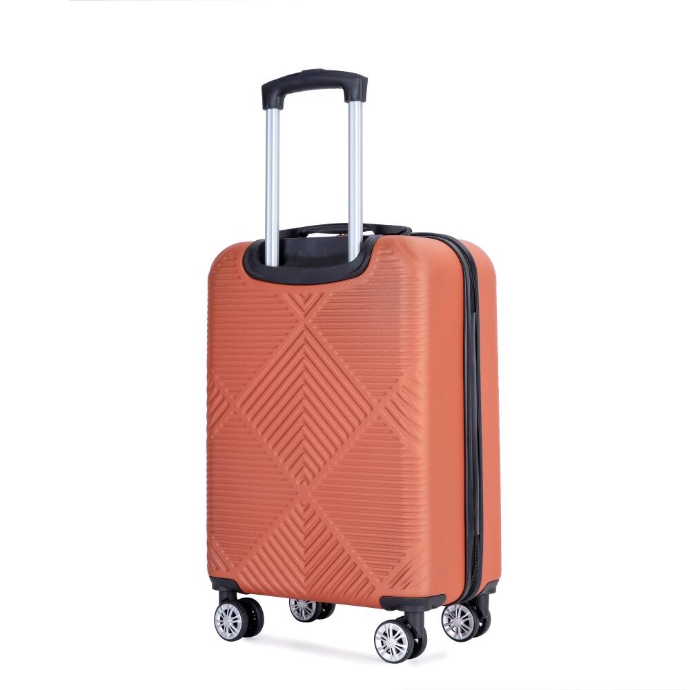 Alt View 3. Ropilly - Ropilly 4-Piece Luggage Set Dark Orange Hard Case Luggage with 14 Inch Makeup Box - Dark Orange.