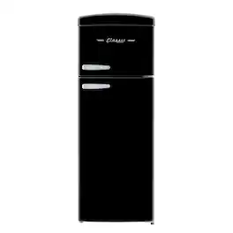 Unique Appliances - 21 in. Wide Classic Retro 7.5cu.ft Compact Top Freezer Refrigerator - Midnight Black