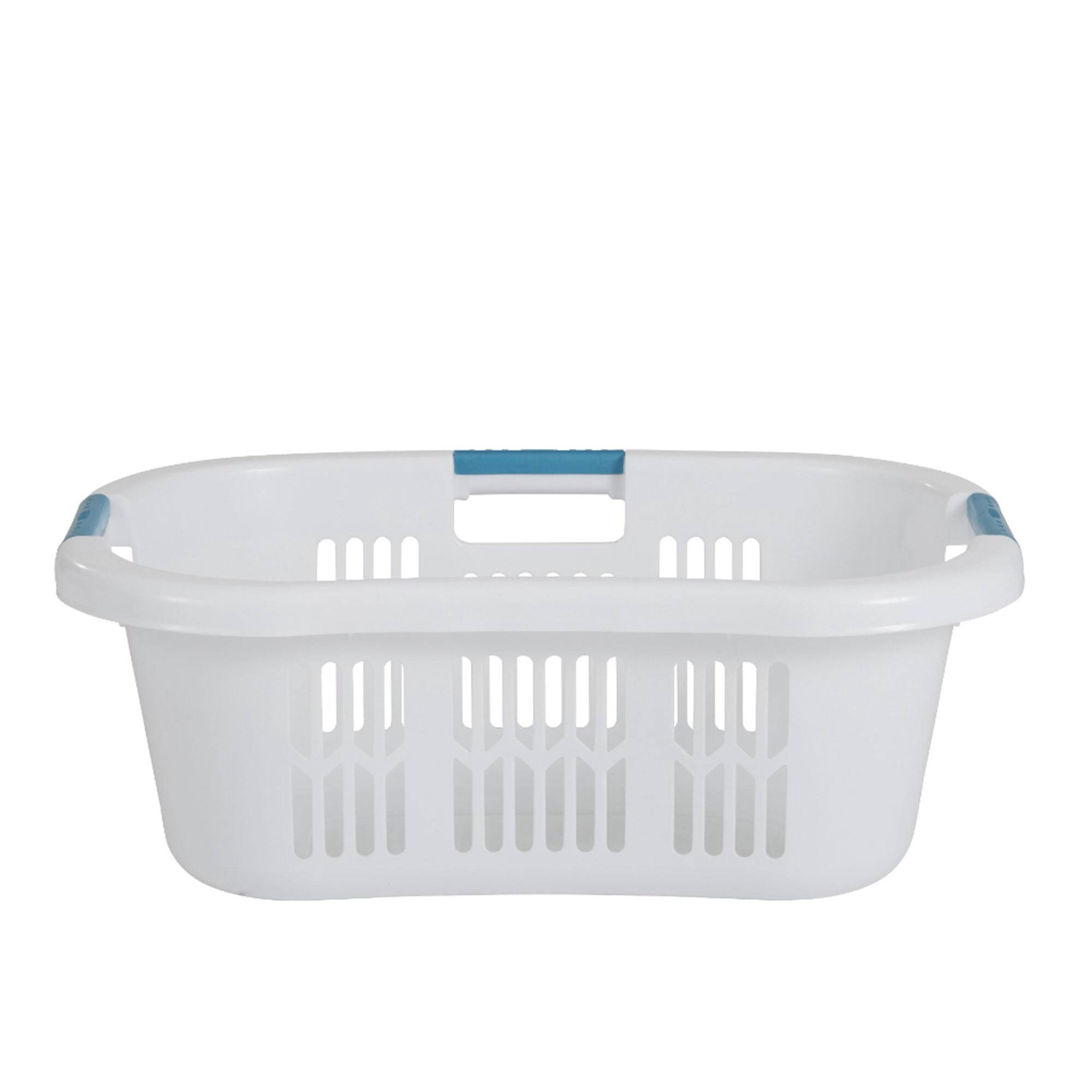 Alt View 10. RubberMaid - Rubbermaid 2.1-Bushel Small Hip-Hugger Plastic Laundry Basket, White (3-Pack) - White.