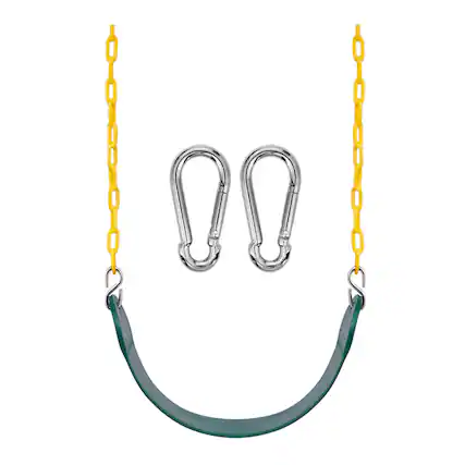 Front. Sorbus - Sorbus Heavy Duty Swing Seat Green Color with 66” Rust-Resistant Chain, Playground Swing Set Accessories, 1 Pack - Green.