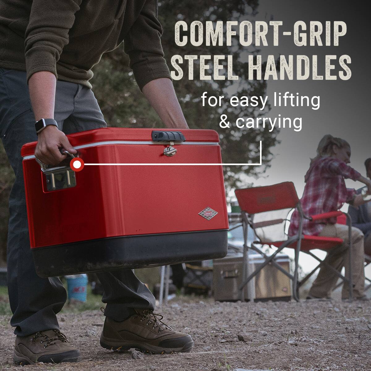 COMFORT-GRIP STEEL HANDLES for easy lifting & carrying