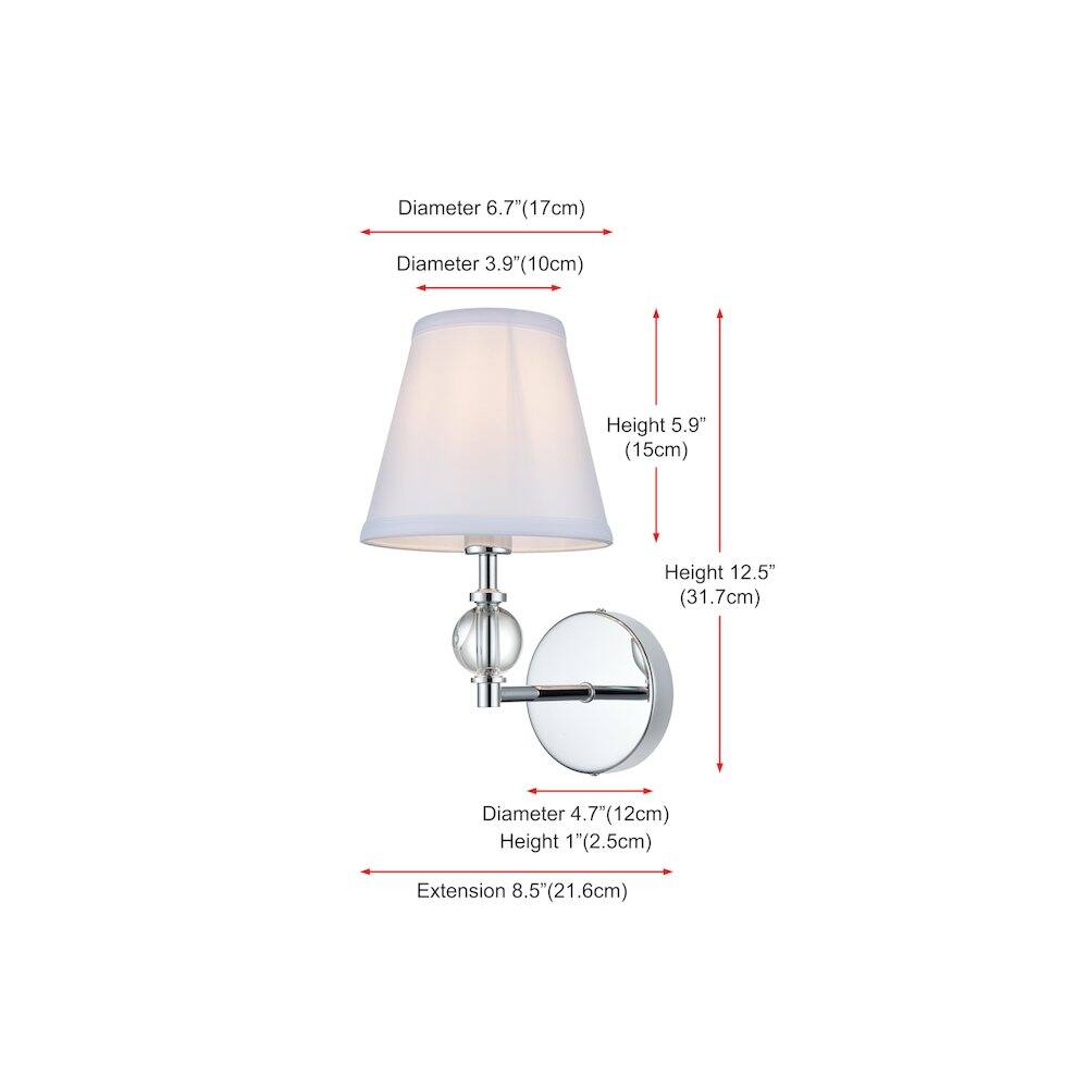Living District - Bethany 7 inch Wall Sconce in Chrome - Chrome And White price history on PriceWatchPro