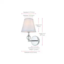 Living District - Bethany 7 inch Wall Sconce in Chrome - Chrome And White
