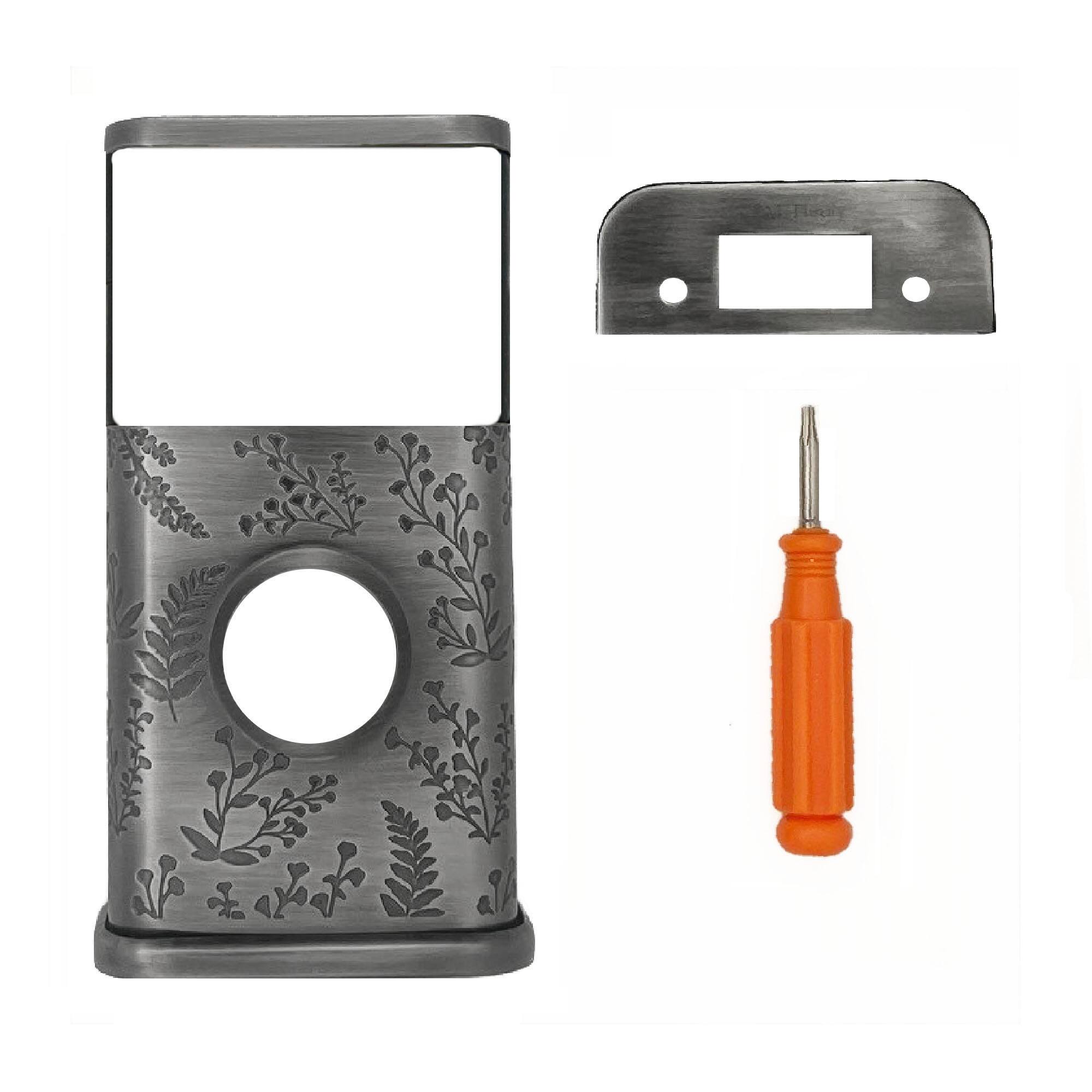 Back. Michael Healy - Wildflower Video Doorbell Cover (Ring 2nd Gen) - Antique Pewter.