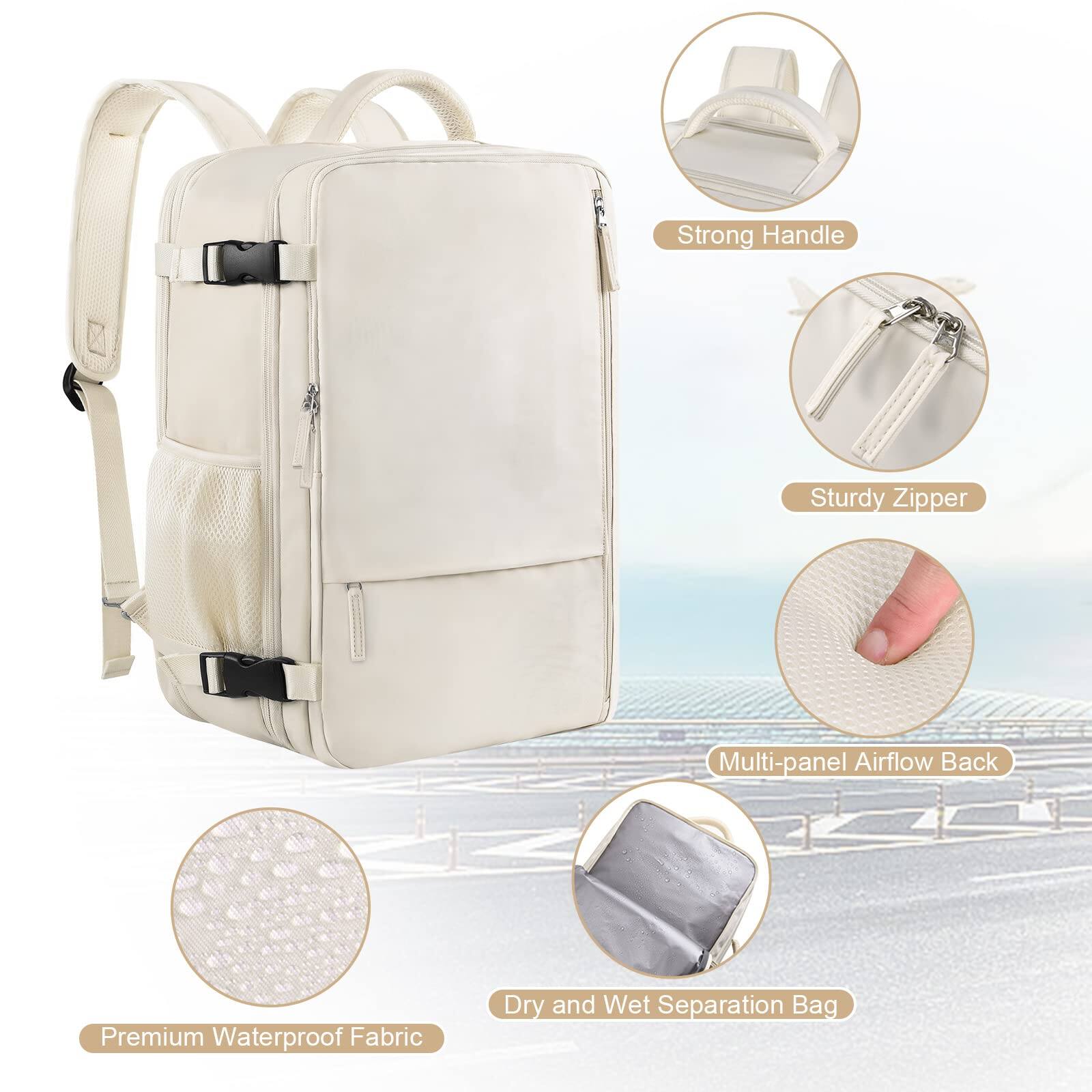 Live At Space Travel Backpack For Women Expandable 40l Carry On Flight ...