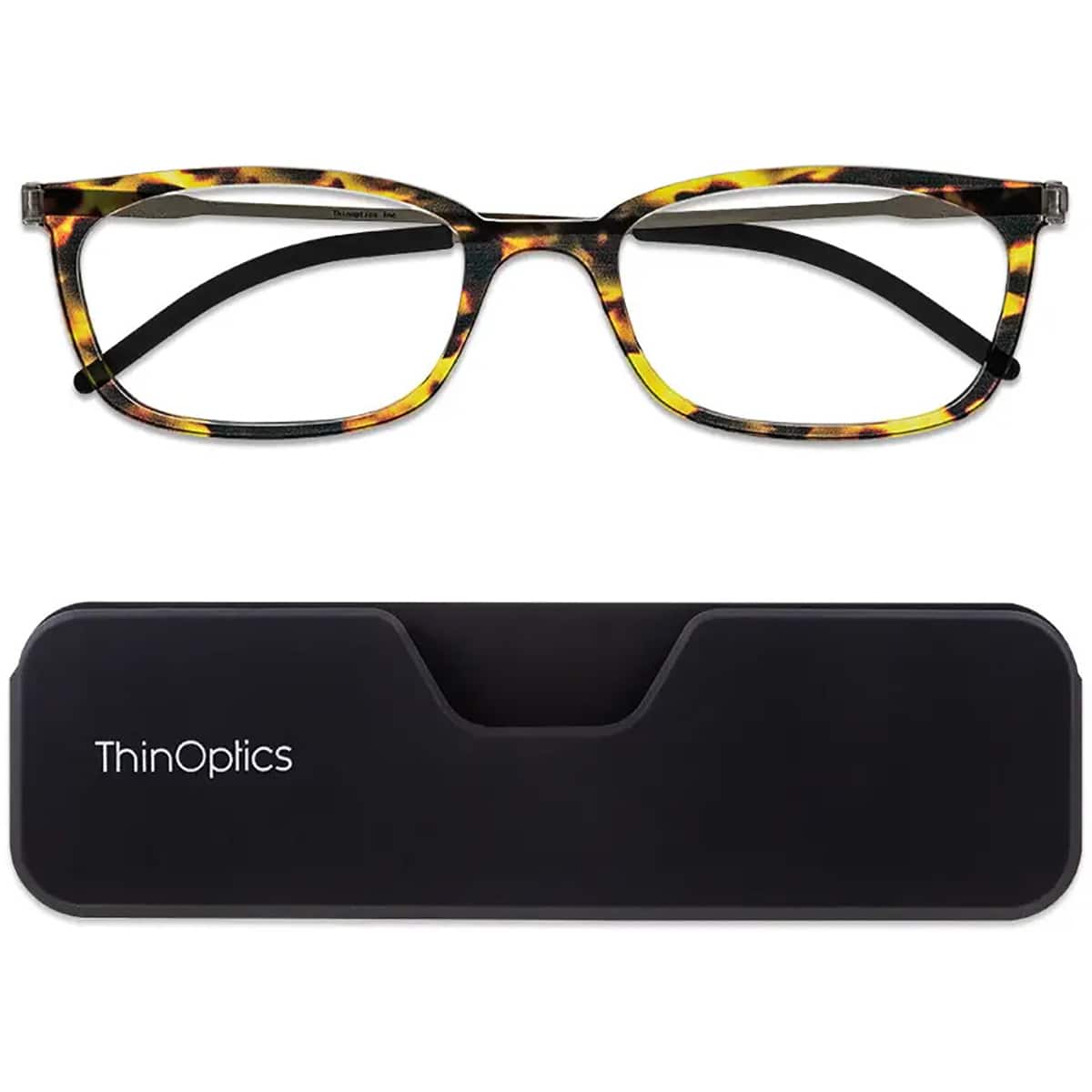 ThinOptics - Connect Reading Glasses with Black Full Frame Pod - +3.00 - Tortoise