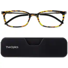 ThinOptics - Connect Reading Glasses with Black Full Frame Pod - +3.00 - Tortoise