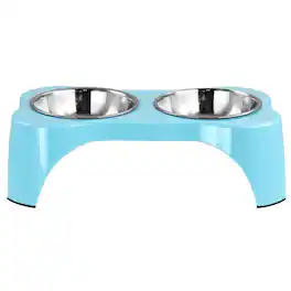 Gibson - Home Bow Wow Meow 3 Piece Elevated Pet Bowl Dinner Set - Teal