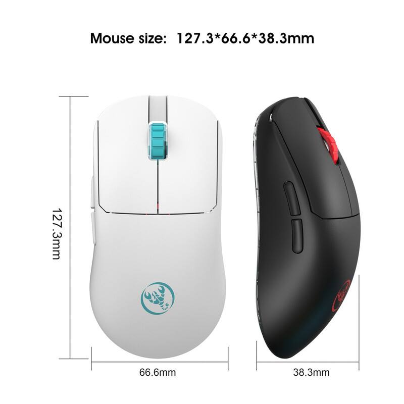Mouse size: 127.3*66.6*38.3mm  
127.3mm  
66.6mm  
38.3mm