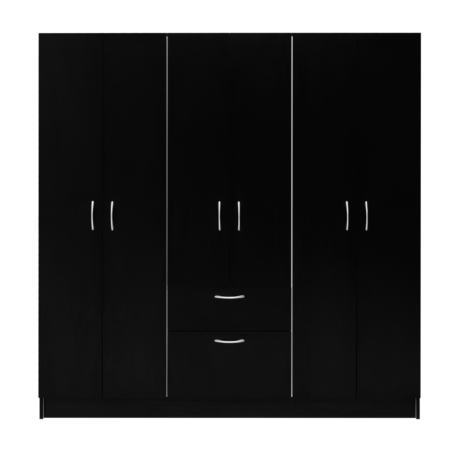 Front. TinyHomie - Six Doors Armoire Maya Bedroom Black / White - White and Black.