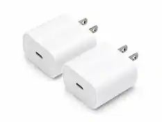 Front. Core Tech - 2-Pack 20W USB-C Fast Charger PD Wall Adapter – Compact Type-C Power Adapter for iPhone 17, Samsung, iPad & More - White.