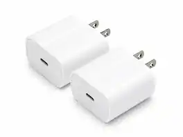 Core Tech - 2-Pack 20W USB-C Fast Charger PD Wall Adapter – Compact Type-C Power Adapter for iPhone 17, Samsung, iPad & More - White