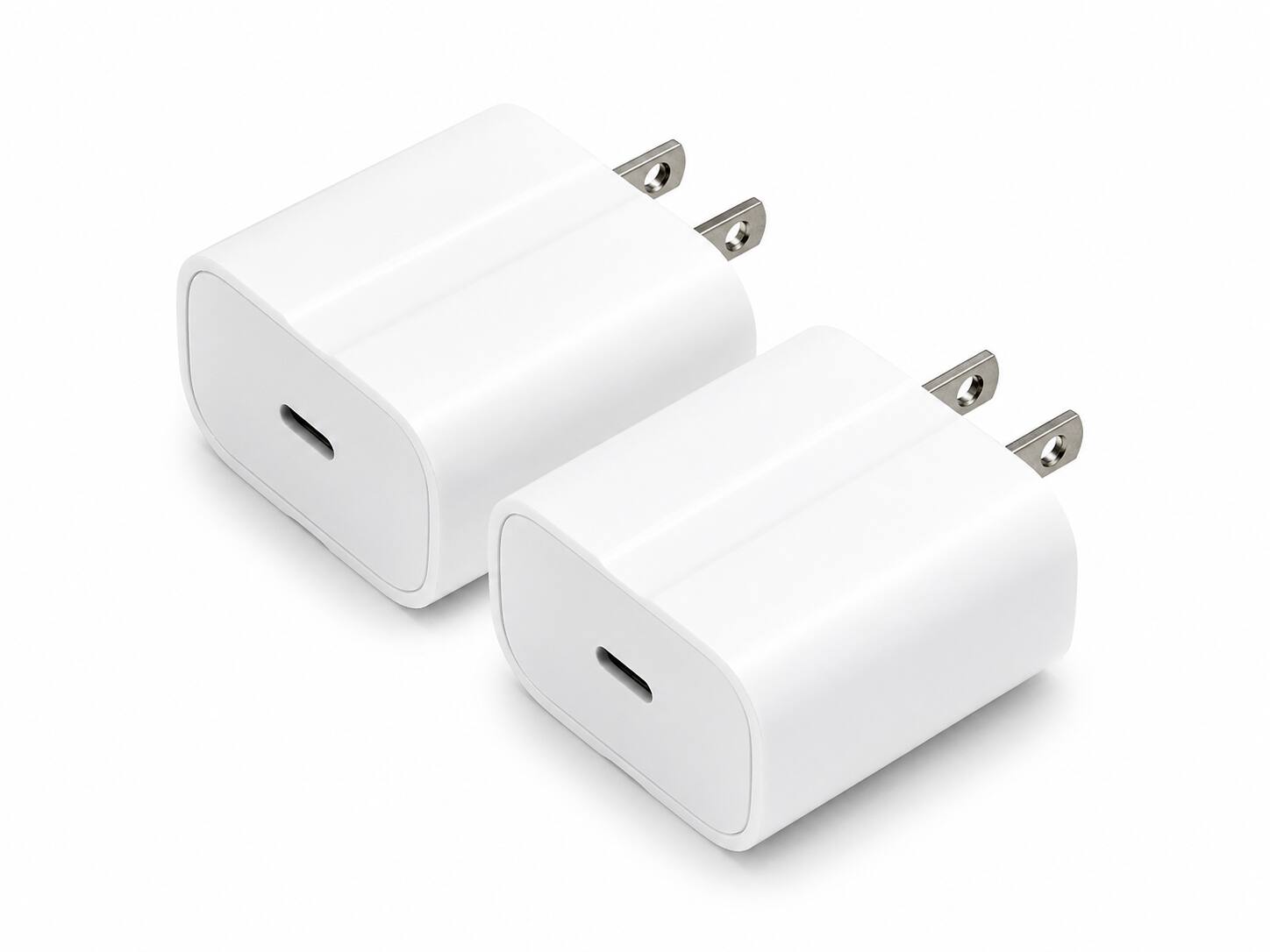 Front. Core Tech - 2-Pack 20W USB-C Fast Charger PD Wall Adapter – Compact Type-C Power Adapter for iPhone 17, Samsung, iPad & More - White.