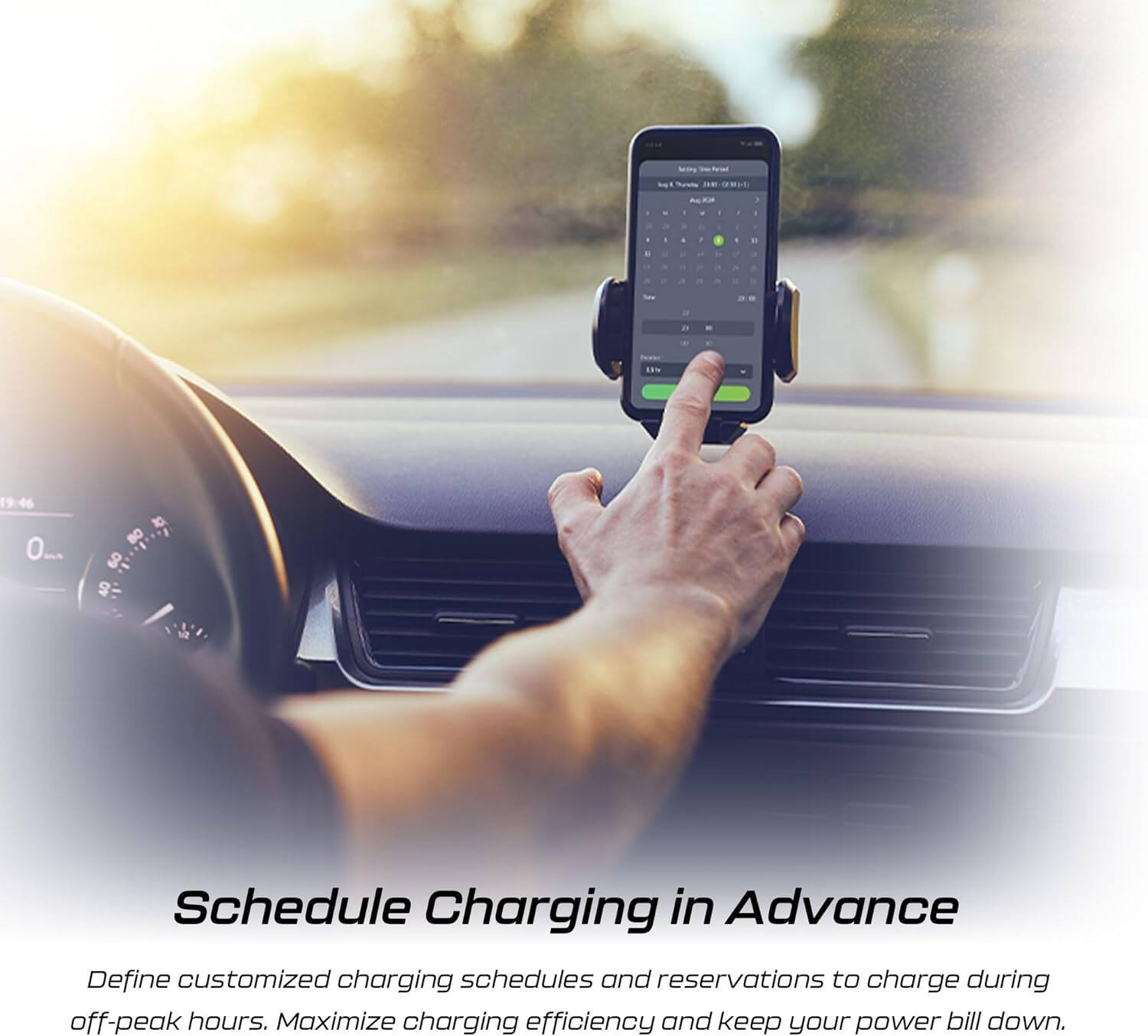 Schedule Charging in Advance

Define customized charging schedules and reservations to charge during off-peak hours. Maximize charging efficiency and keep your power bill down.