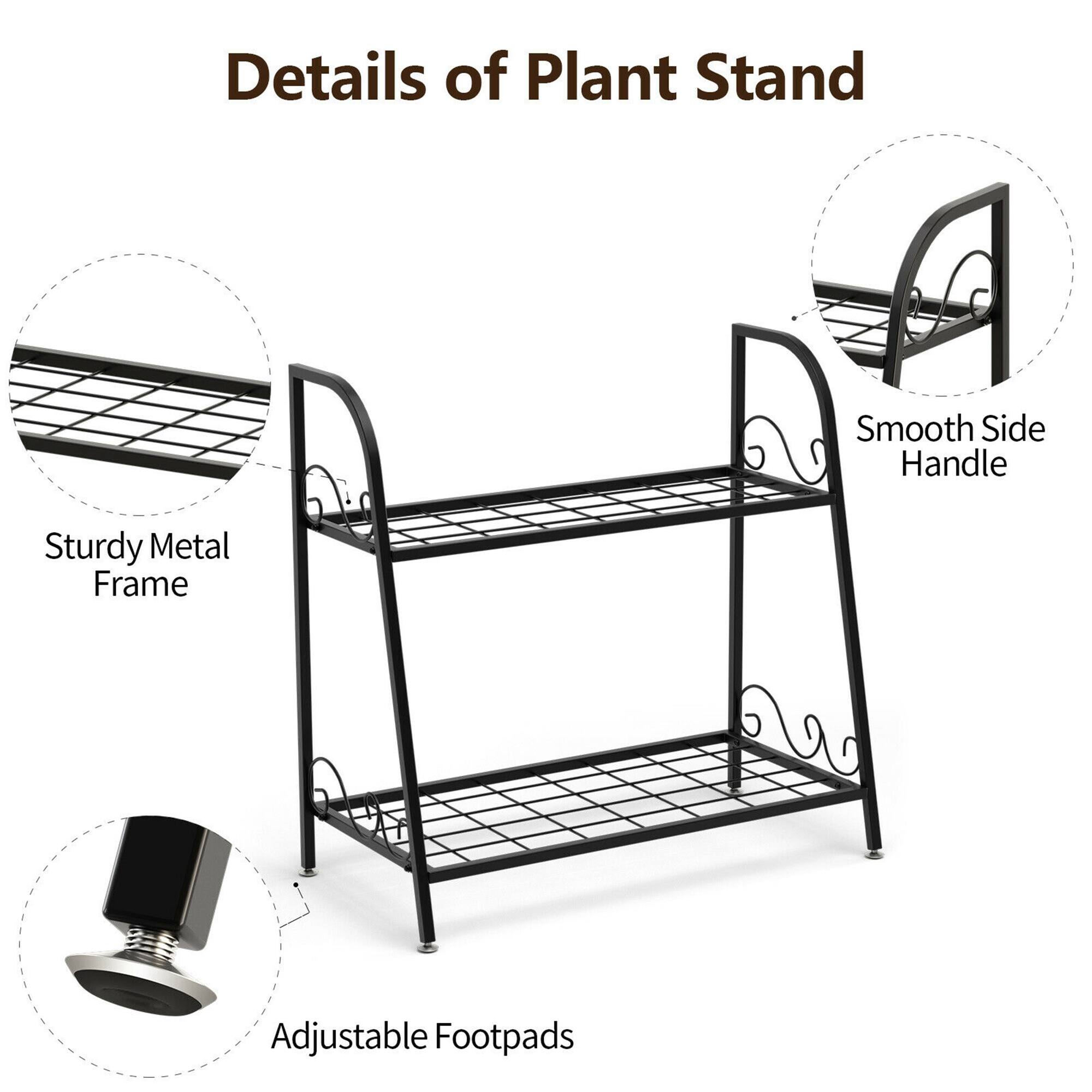 Details of Plant Stand

- Sturdy Metal Frame
- Smooth Side Handle
- Adjustable Footpads