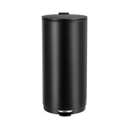Babevy - 8 Gallon Round Trash Can, Stainless Steel Garbage Can with Soft-Close Lid - Black