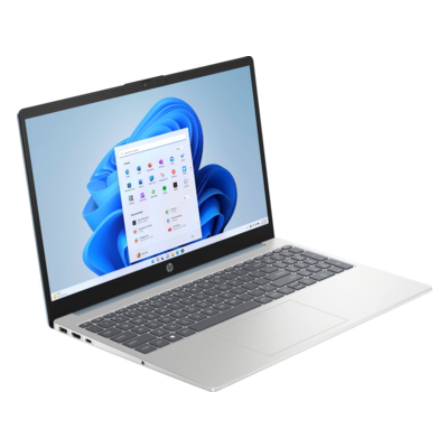 Alt View 2. HP - 15-fc0353nr 15.6" Touchscreen AMD Ryzen 3 7320U 2.4 GHz 8 GB 256 GB SSD AMD Radeon Graphics Windows 11 Home Laptop - Silver.
