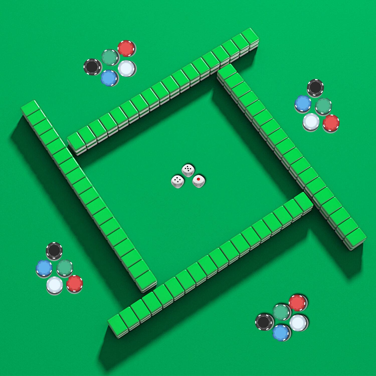 Alt View 4. GSE Games & Sports Expert - 32"x32" Rubber Anti-Slip Playmat with Carrying Bag for Mahjong, Dominoes, Board Game - Blue - Green.