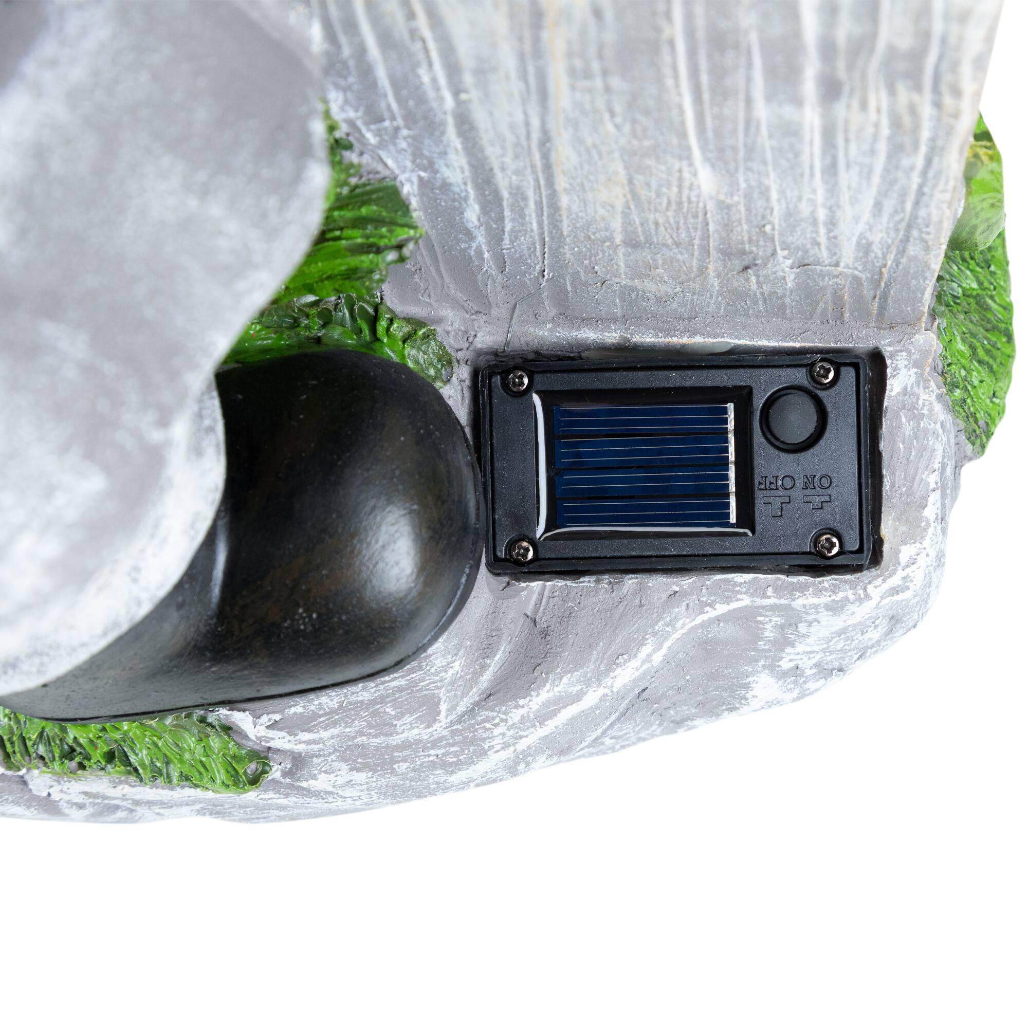 Alt View 8. Northlight - LED Solar Lighted Gnome Welcome Outdoor Garden Statue - 15.5" - Gray.