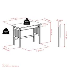 FurniFact - Honey Finish Printer Table, Solid and Composite Wood for Computer Workstations - Natural