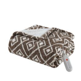 Gracie Mills - Brianna Sweet Dreams Heated Throw - Brown Geo