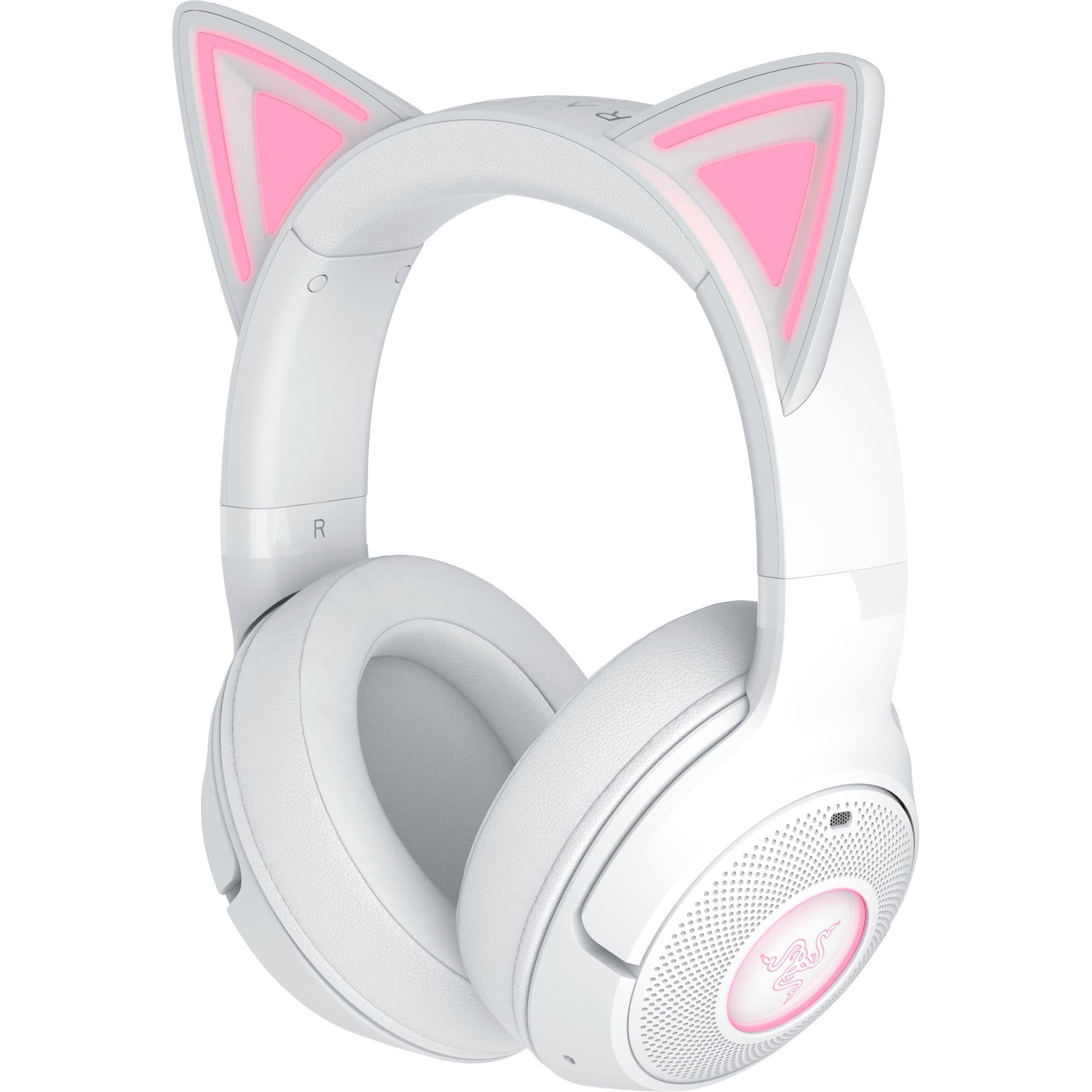Front. Razer - Kraken Kitty V2 Bluetooth Wireless Over-the-Ear Gaming Headset for PC, Mac, Playstation, Nintendo Switch, Steam Deck - White.