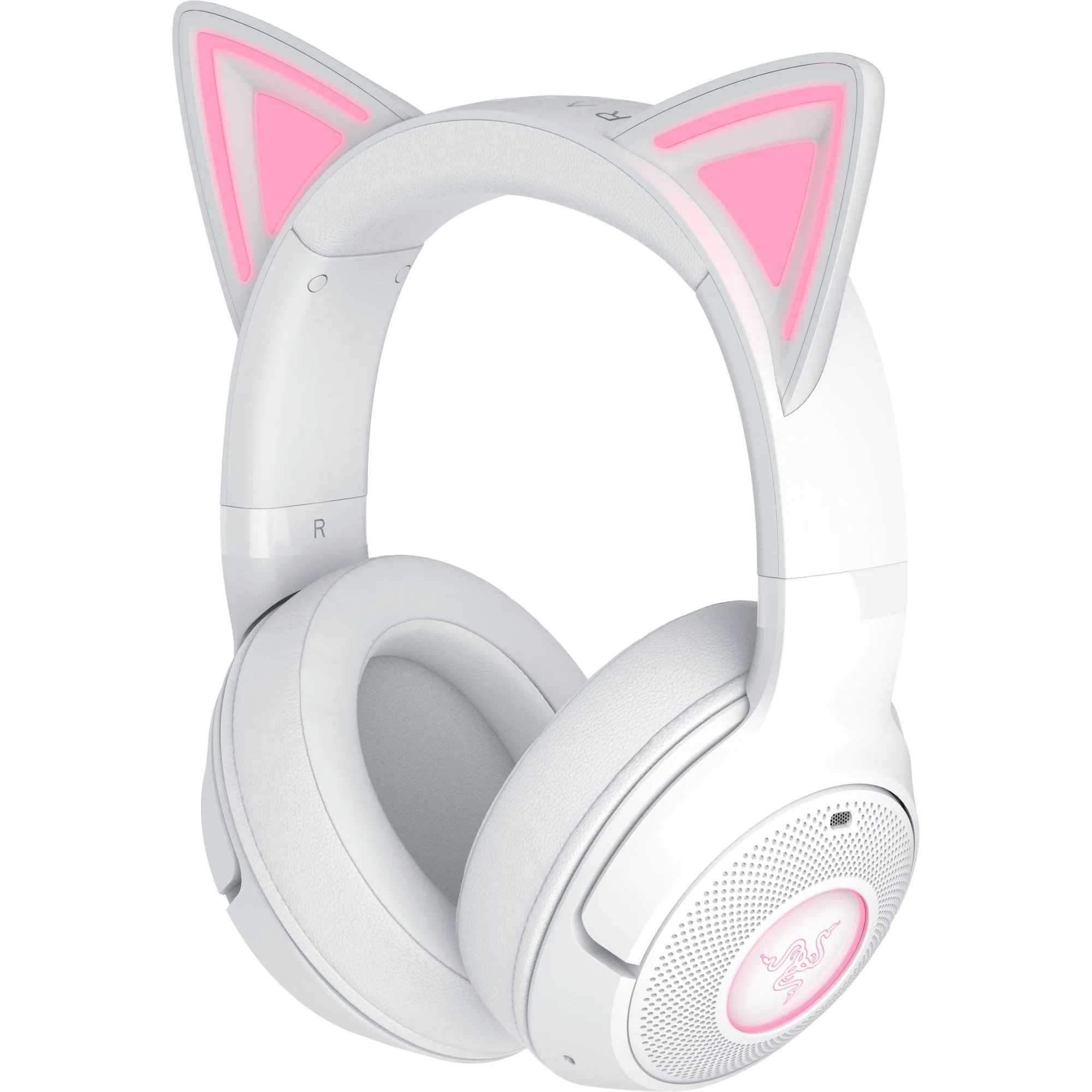 Razer - Kraken Kitty V2 Bluetooth Wireless Over-the-Ear Gaming Headset for PC, Mac, Playstation, Nintendo Switch, Steam Deck - White