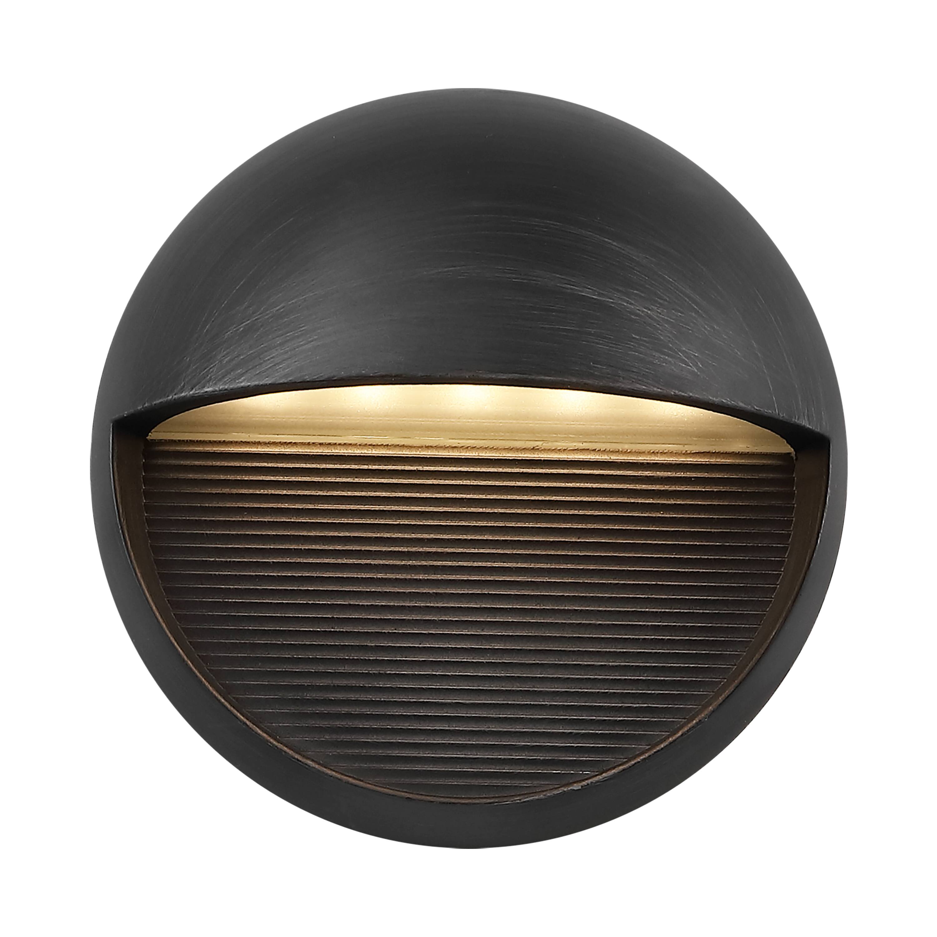 Jonathan Y - Orbe 6.25" Outdoor Metal/Glass Dimmable Integrated LED Wall Sconce - Rustic Black