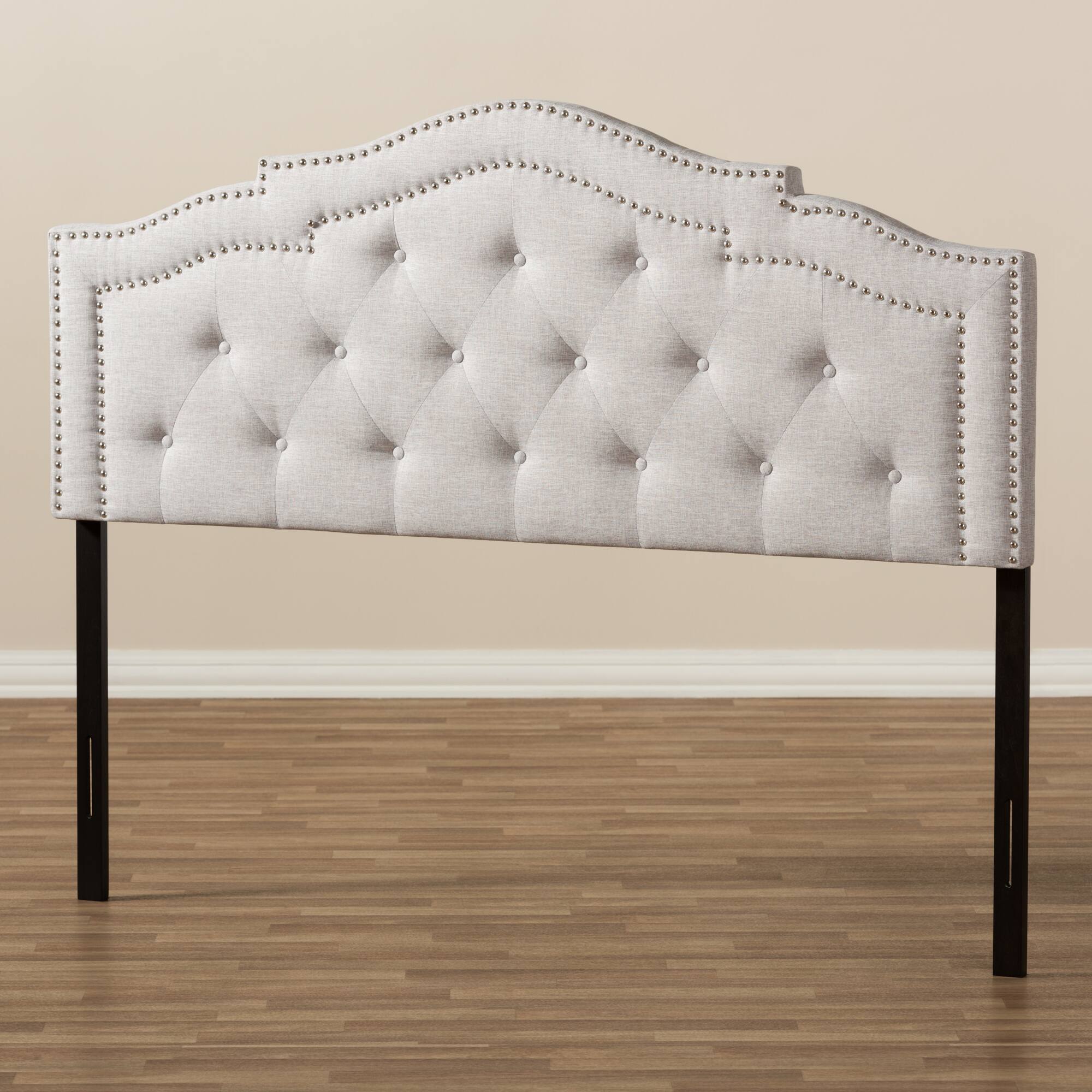 Alt View 1. Baxton Studio - Edith Modern and Contemporary Fabric Queen Size Headboard - Greyish Beige.