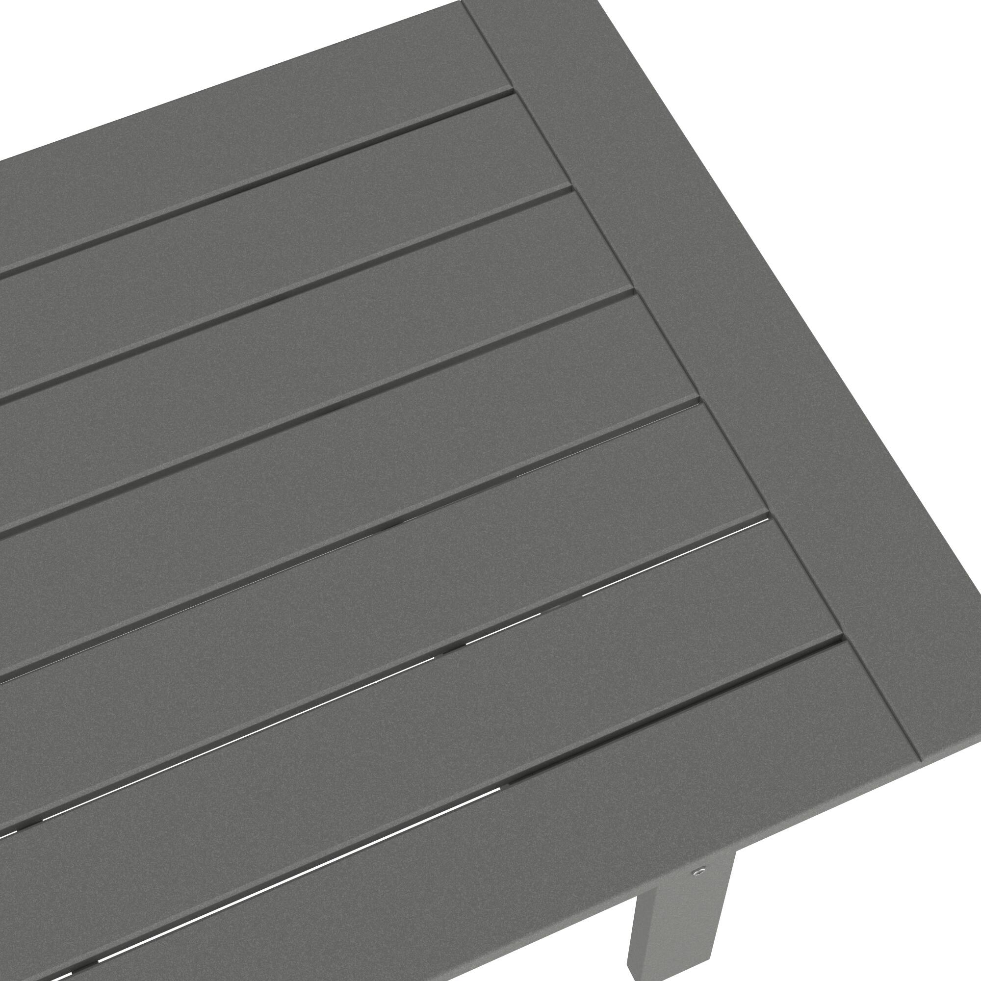 Alt View 9. Famapy - HDPE Outdoor Dining Table with Umbrella Hole & Cap-Solid Panel Patio Table for 8 People Weatherproof & Low Maintenance - Gray.