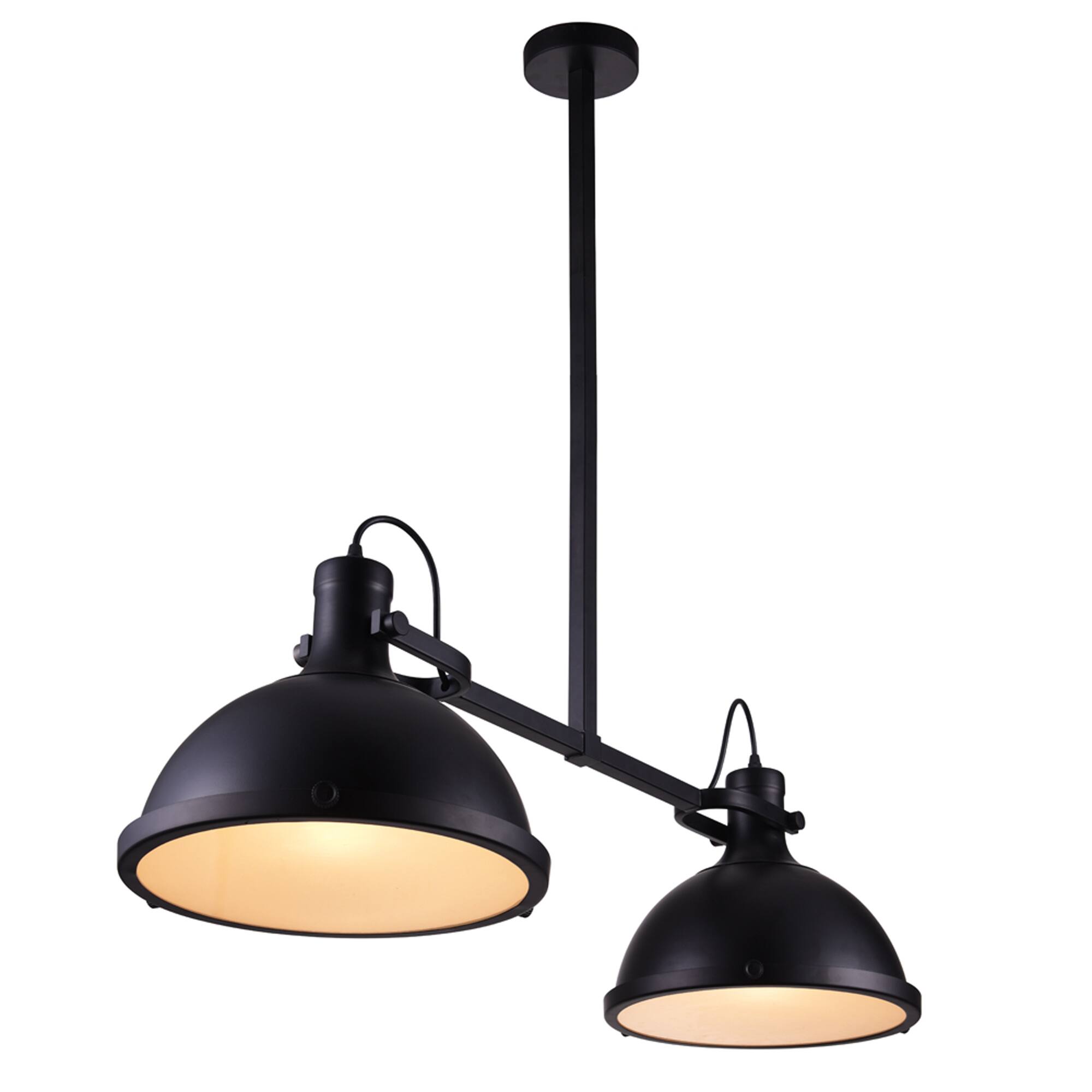 Angle. CWI Lighting - Strum 2 Light Island Chandelier With Black Finish - Black.