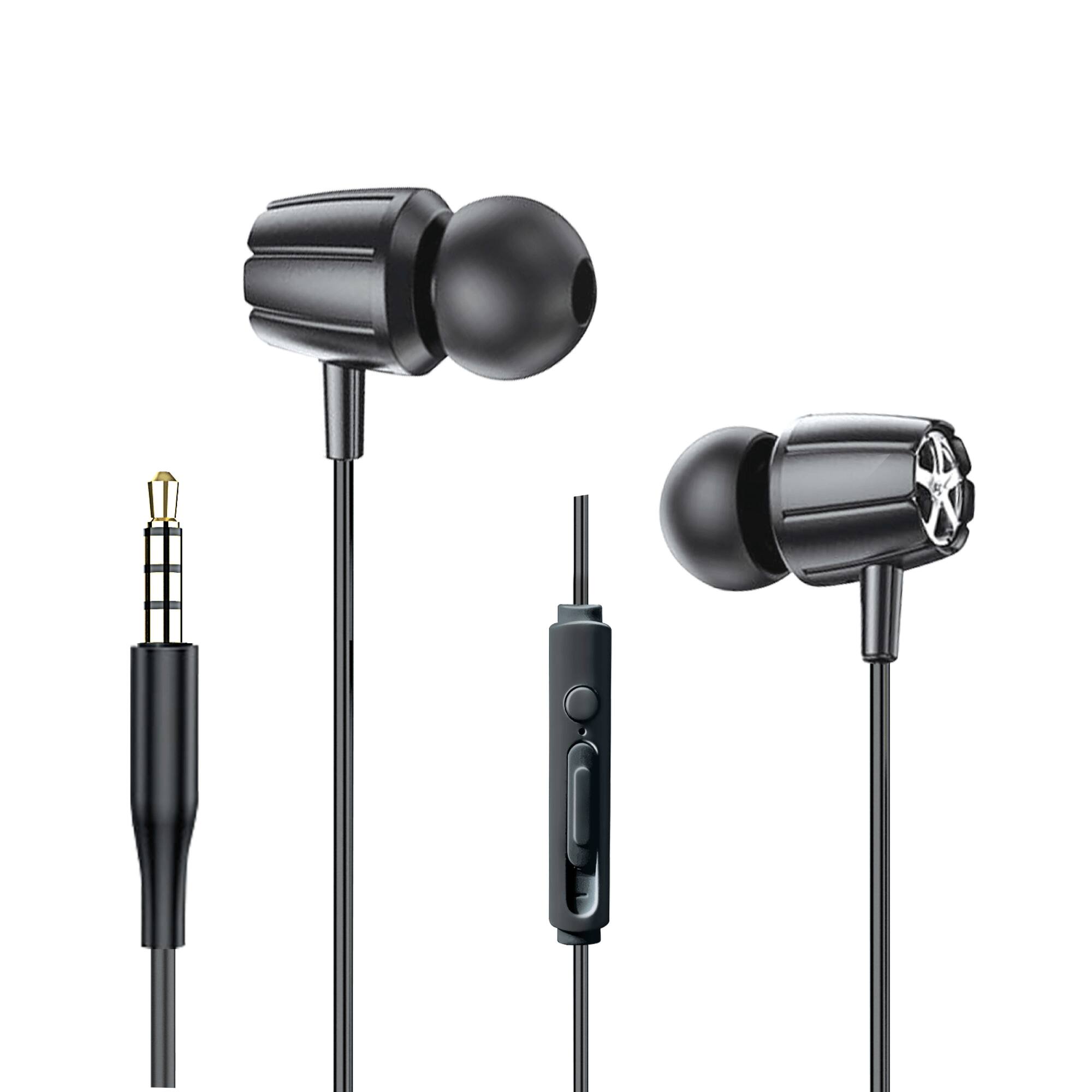 Xyst - 3.5mm Stereo In-Ear Earbuds with Microphone - Black