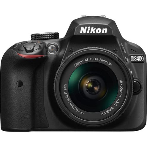 Nikon - D3400 24.2 Megapixel DSLR with Lens 18mm-55mm Black (International Model) - Black