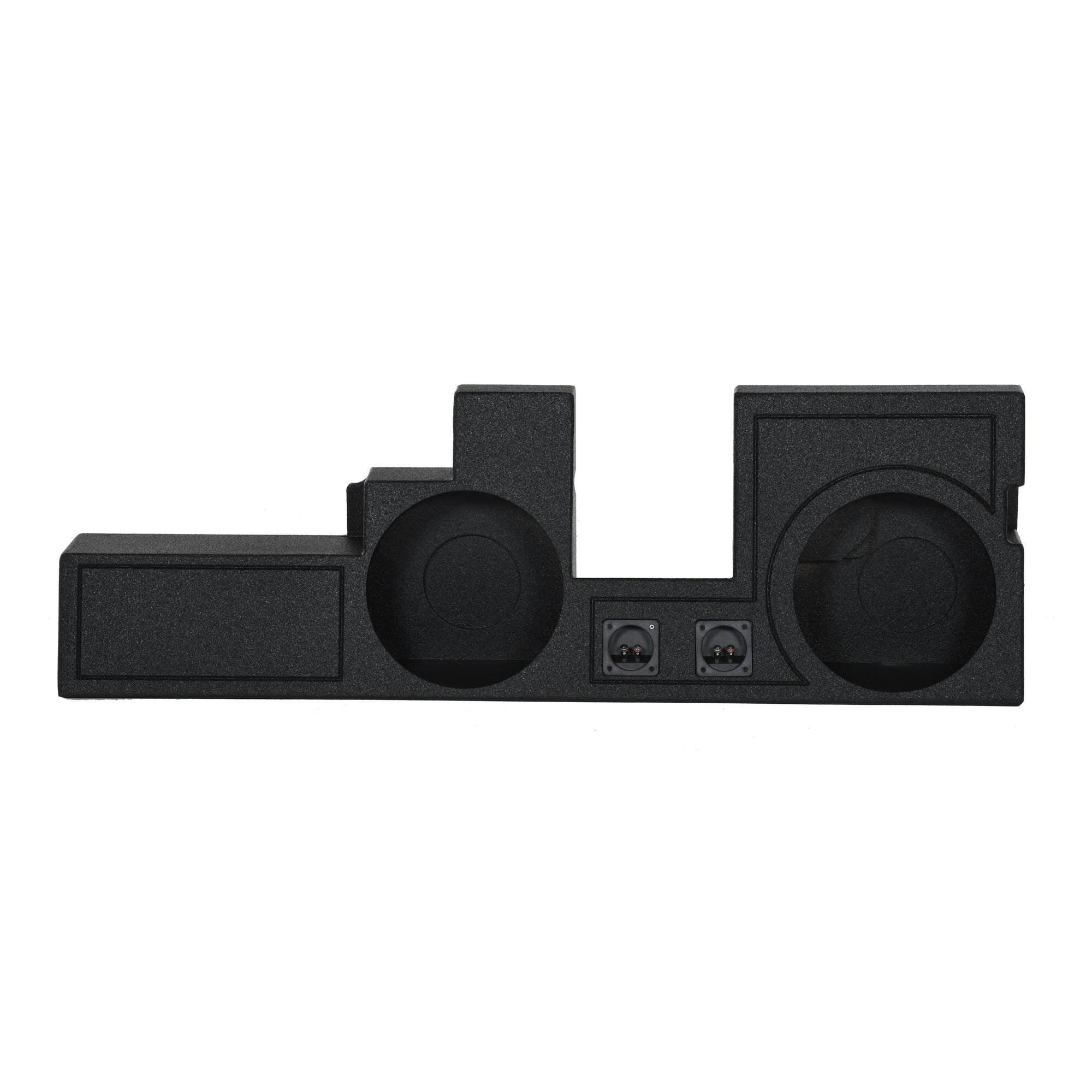 Front. QPower - Q Power Dual 12" Ported Sub Enclosure for Ford F-250, F-350 Super Duty 2000-2025 - Charcoal Gray.