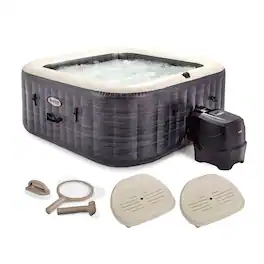 Intex - PureSpa Plus Inflatable Spa, Maintenance Kit, & Removable Seat (2 Pack) - Gray