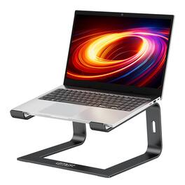 HongFei - Laptop Stand for Desk Aluminum Computer Stand Riser Holder for Laptop Compatible with MacBook Air Pro, Dell, HP - Black