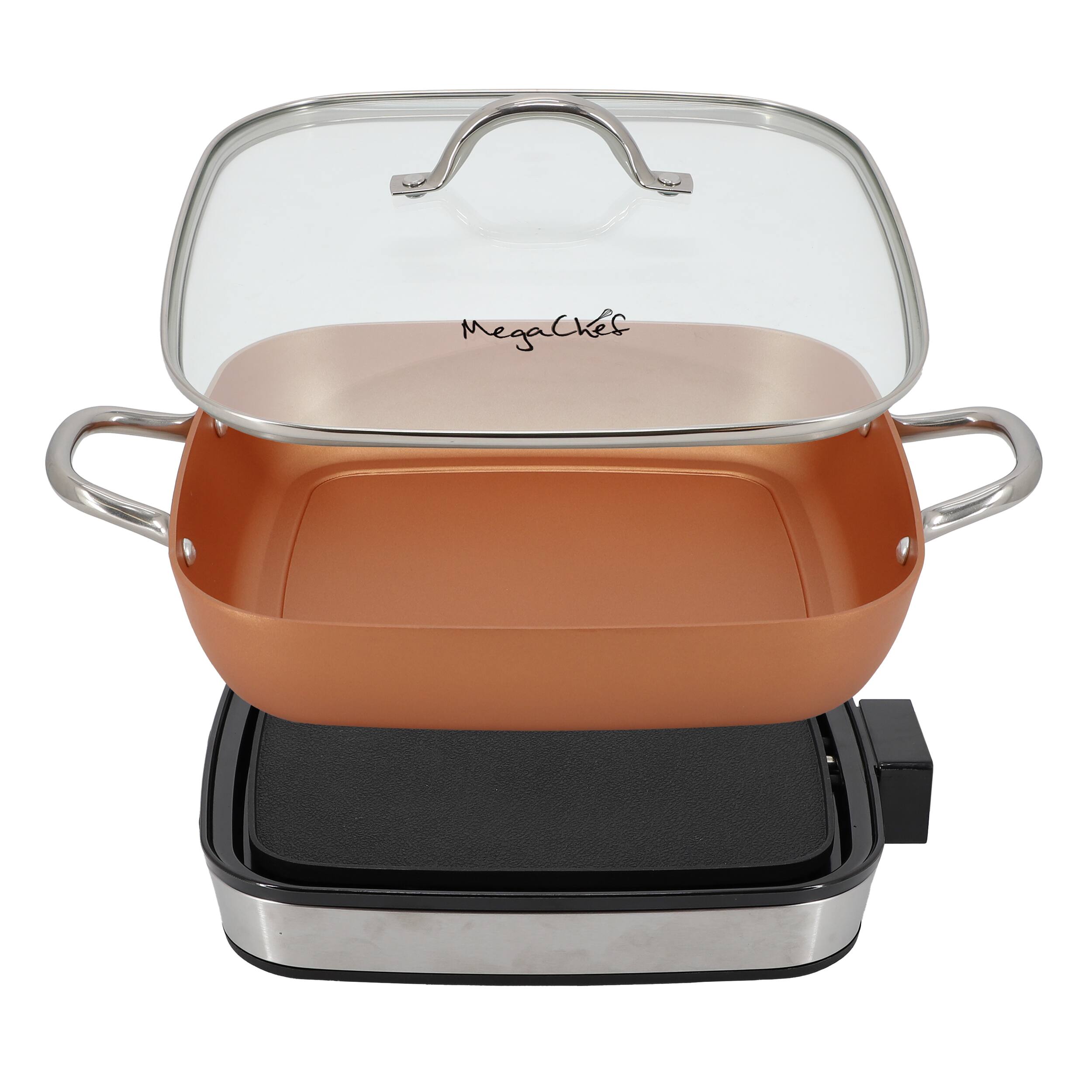 Alt View 2. MegaChef - MegaChef 11.81 Inch Electric Fry Pan with Copper Coating - Copper.