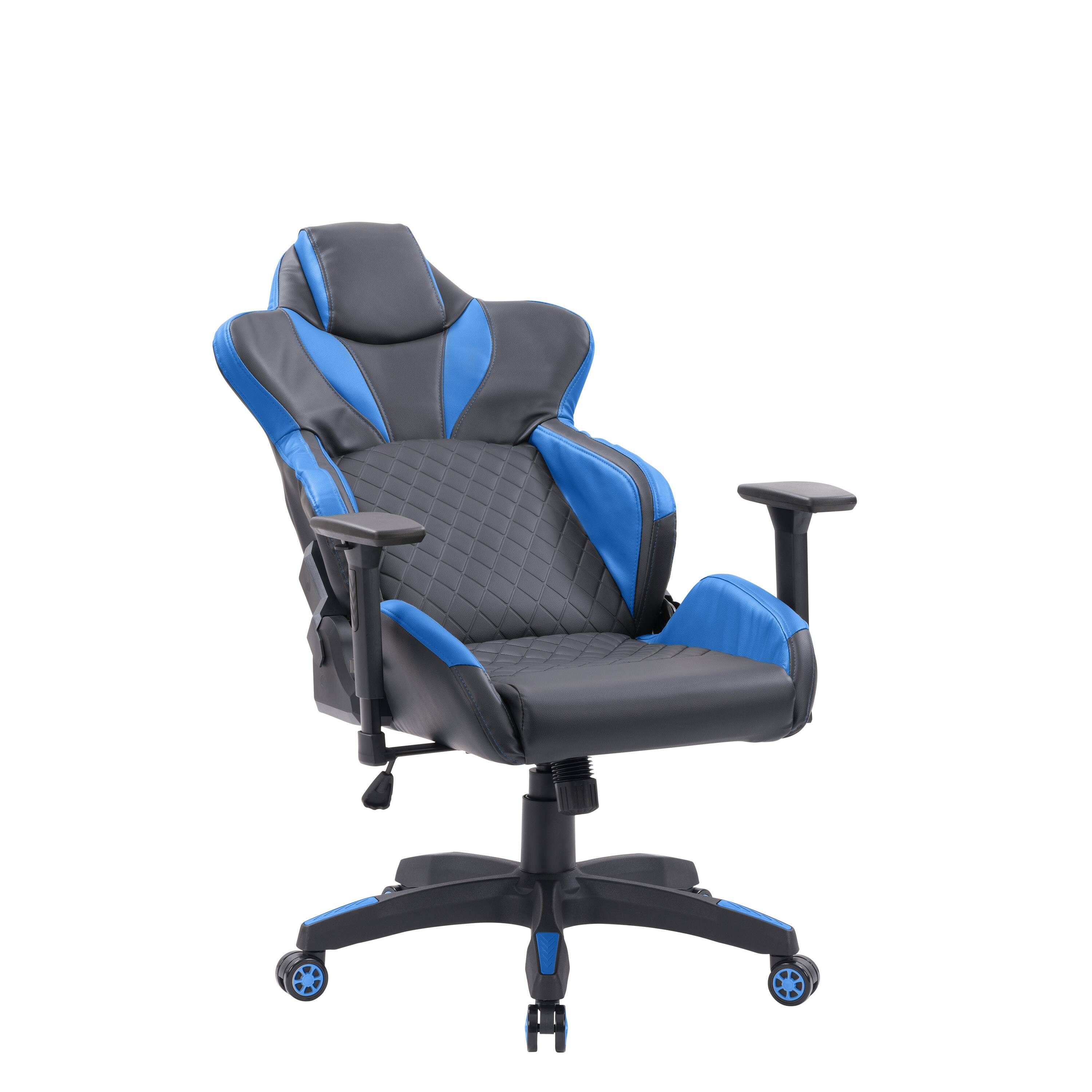 Alt View 11. CorLiving - Nightshade Gaming Chair - Black and Blue.