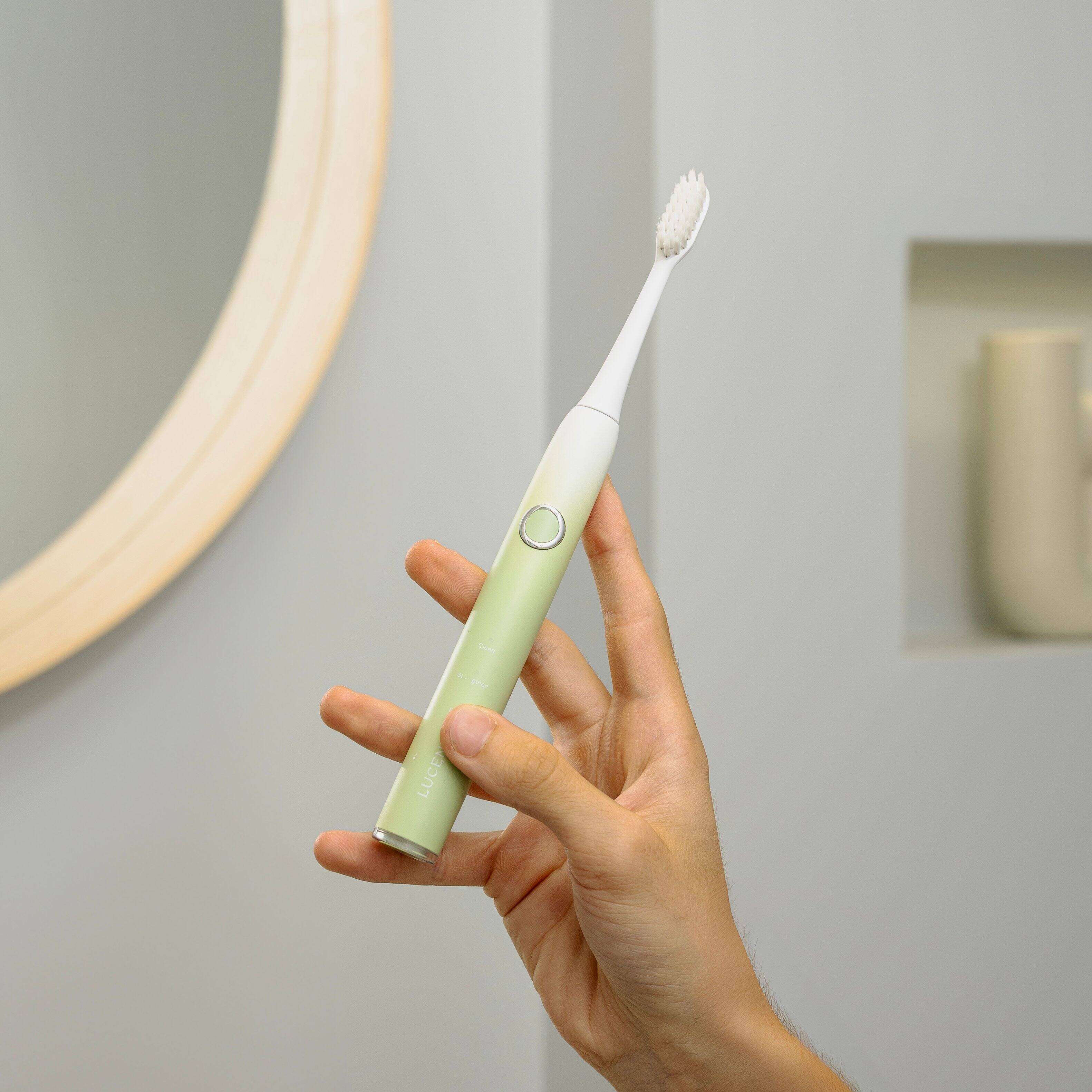 Left. Lucent - Spark Sonic Electric Toothbrush - Mint Green.