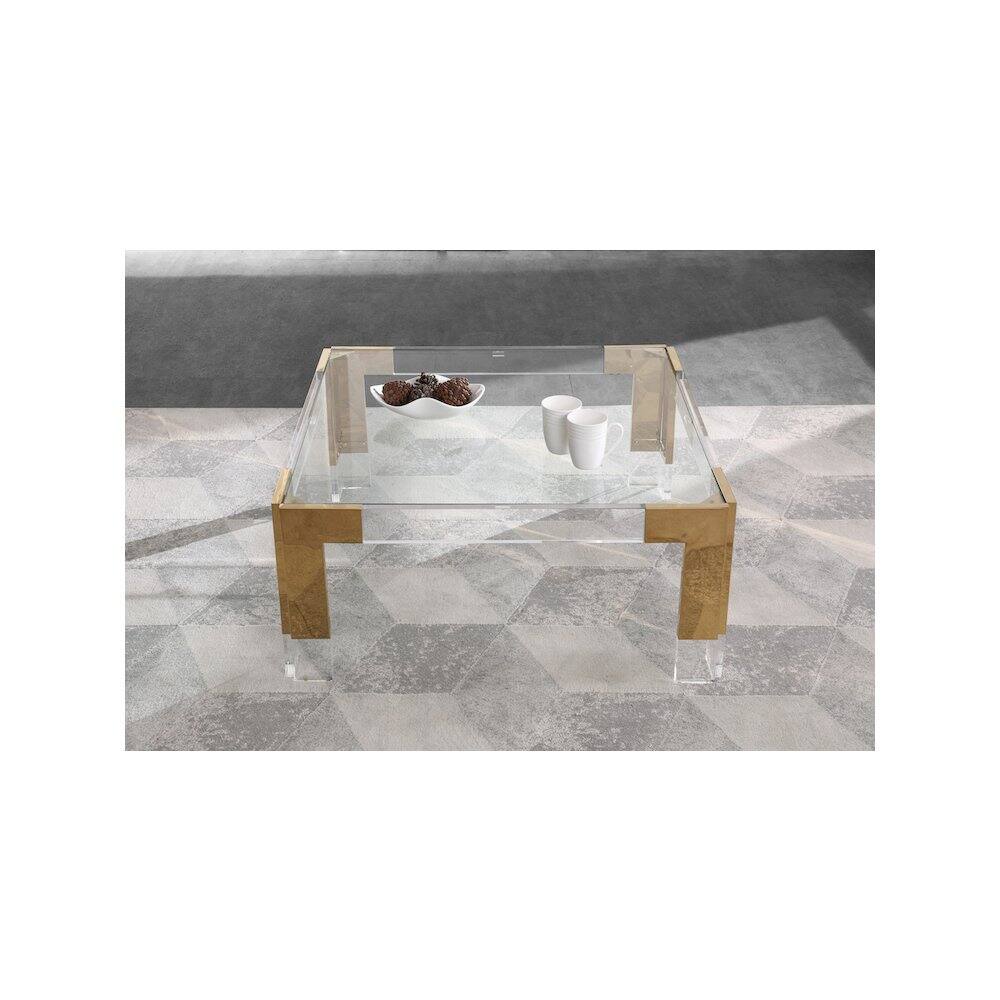 Alt View 3. Meridian Furniture - Casper Coffee Table - Gold.