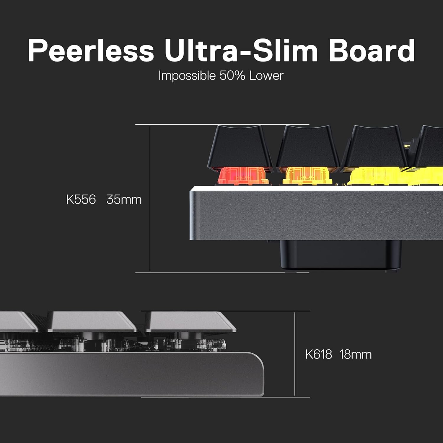 Peerless Ultra-Slim Board  
Impossible 50% Lower  

K556 35mm  
K618 18mm